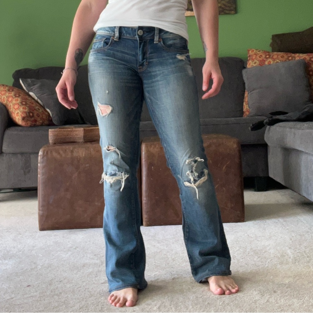 American Eagle Distressed Flare Jeans